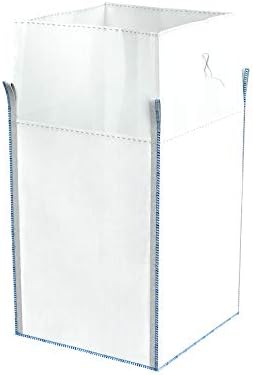 MiniEco Four loops FIBC Big Bag. Certified 1 Tone Ton 1000kg, Size: 90 x 90 x 160cm, Closing Top Plain Bottom White Large Bulk Jumbo Recycle Storage Garden Waste (1)