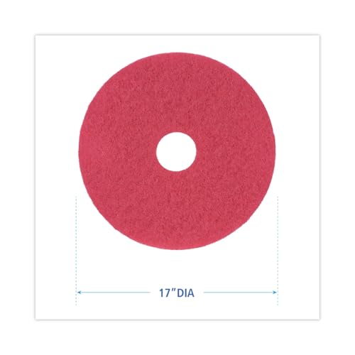 Boardwalk Buffing Floor Pads, 17" Diameter, Red, 5/Carton by Boardwalk - Image 2