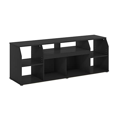 Image of Furinno Jaya TV stand for up to 65 Inch TV, Gaming Enterteinment Center with LED Lights, Living Room Media Console Table, Americano