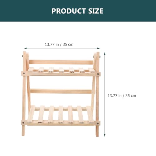 Étagère de rangement bureau bois pliable compacte à 2 niveaux - 4