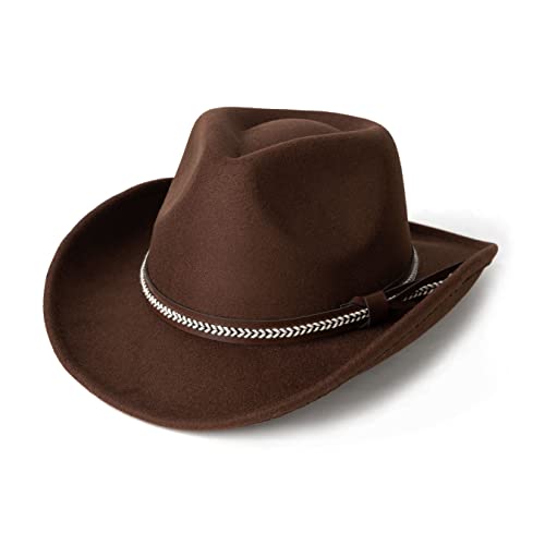Image of Men & Women Classic Wide Brim Western Cowboy Cowgirl Hat