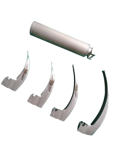 Image of Laryngoscope Set Adult Macintosh Type with Blade Size 1, 2, 3 & 4 and Extra Led Bulb /Lamp 4 pcs