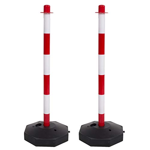 Plastic Safety Barrier Posts for Plastic Chain (2, Red/White)