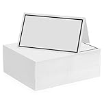100 Pcs Table Place Cards, White Blank Tent Card Name Cards with Black hot Stamped Border, Wedding Place Card for Weddings Banquets Events Table Setting Party Dinner Reception Seating
