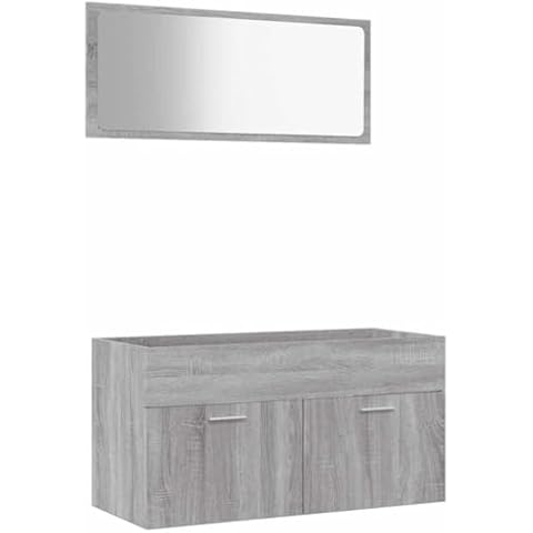vidaXL Grey Sonoma Bathroom Furniture Set Cover