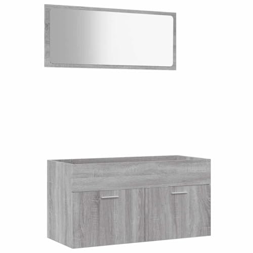 vidaXL Ensemble de Meubles de Salle de Bain 2 pcs Sonoma Gris, Armoire d'évier, Armoire de Salle de Bain, unité d'évier de Salle de Bain