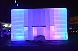 Large White Inflatable Cube Tent with LED Lights Inflatable Party Tent Night Club Room House Marquee Air Cube Tent for Event Parties and Weddings (26.25 x 26.25 x16.5ft with Blower)