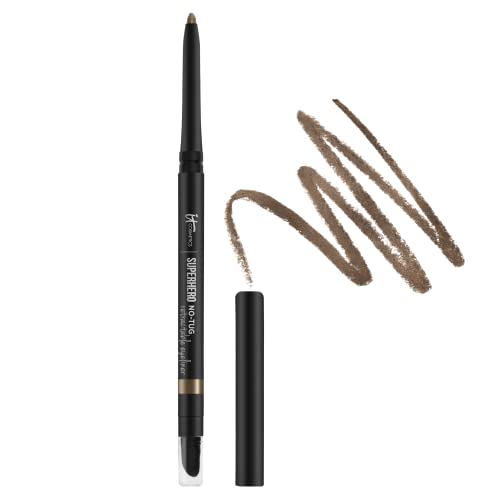 It Cosmetics Superhero No-Tug Retractable Eyeliner, Silk Taupe - All-Day Wear, Waterproof Formula Won’t Smudge - With Avocado Oil, Chamomile Extract, Vitamin E & Carnauba Wax - 0.008 Oz #TOP18