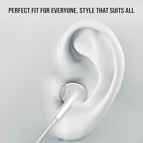 Image of Kratos Tune V5 C Type Earphones Wired, 13mm Bass Drivers Earphone, Inline Control Type c Headphones with Mic, Sweat Resistant, Comfort Fit Type c Earphone with Volume Control,Metallic c pin Earphones