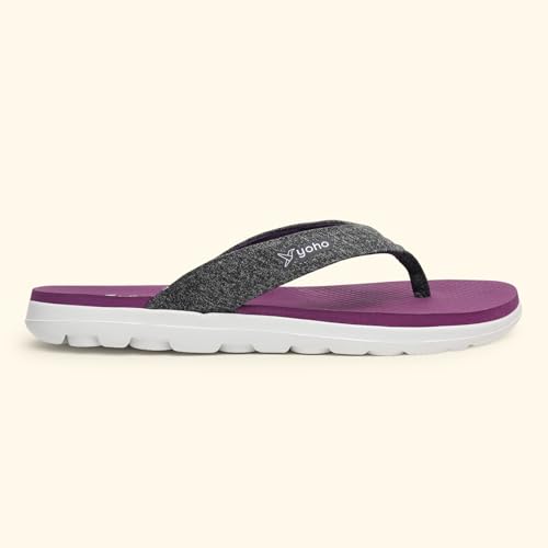 Image of YOHO Fauna 002 V-Strap Slippers for Women | Lightweight EVA Comfort | Platform Sole | Breathable Fabric Upper | Shock Absorption | Water-Resistant | Easy to Style