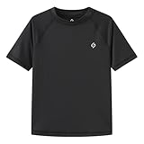 HODOSPORTS Boys UPF 50+ Rash Guard Swim Shirts Short Long Sleeve Quick Dry UV Protection Sun Shirt Black