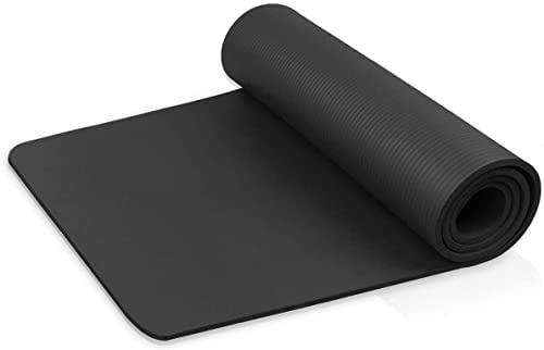 diMio XL Komfort-Gymnastikmatte Yogamatte in 185x90x1.5cm mit Tragegurt Phtalatfrei + SGS-geprüft (Schwarz., 185 x 90 x 1.5 cm (XL))