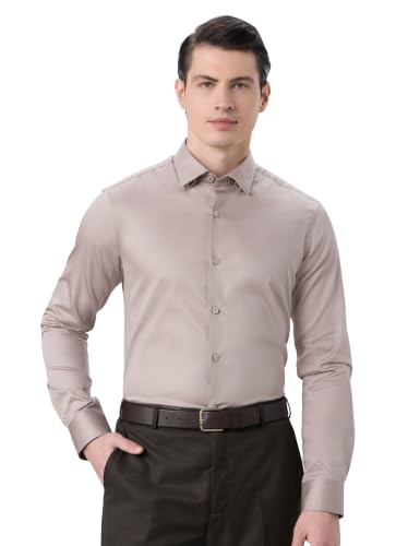 Image of Symbol Premium Men's Slim Fit Satin Formal /Dress Shirt | 100% Cotton | Soft & Lustrous Finish | Available in Plus Sizes