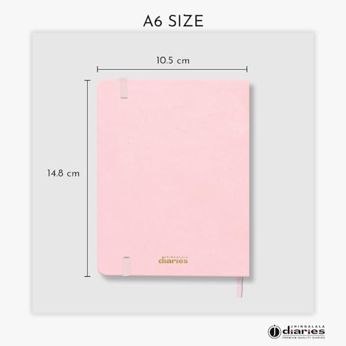 Image of Jhingalala Diaries - Hardbound Leather Cover Pocket Size Corporate Executive Diary Notebook I Pocket Diary For Men and Women I A6 Size I 80gsm Paper I 192 Ruled Pages (Light Pink)