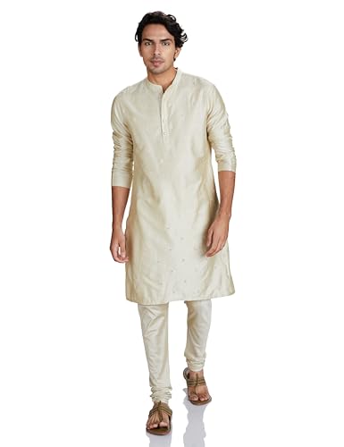 Image of Amazon Brand - Symbol Men Festive Long Regular Fit Kurta & Pyjama Set (2Pcs)