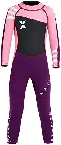DIVE & SAIL Wetsuits for Kids Boys Girls Rash Guard One Piece Diving Swimsuit UV Protection Coloful Swimwear Pink XL