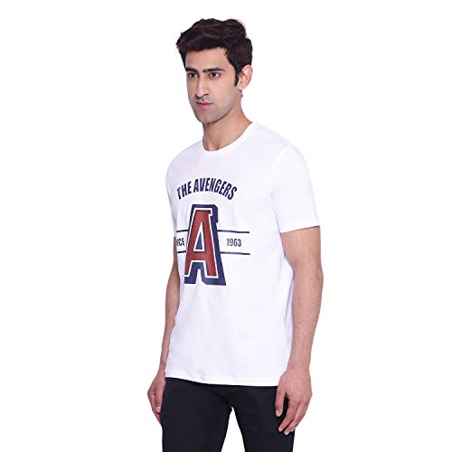 Image of Marvel Men Round Neck Short Sleeves Knitted T-Shirt