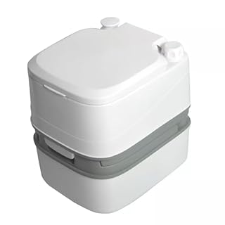 24L Portable Camping Toilet, Compact Flushing Chemical Toilets for Campsite, Hospital, Caravan, Boat w/Carrying Handle and Paper Holder