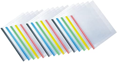 Image of Truvic A4 Paper Report Sliding Bar Cover Strip File Folder(Set Of 15 Files), Multicolor