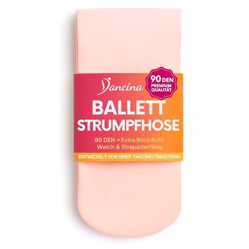 Dancina Mädchen Ballett Strumpfhose Ultra-Stretch Mikrofaser M (122-140) Rosé-Apricot