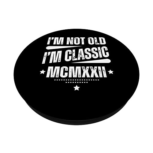 MCMXXII - I´m Not Old, I´m Classic Born in 1922 PopSockets Swappable PopGrip, Black - Image 2
