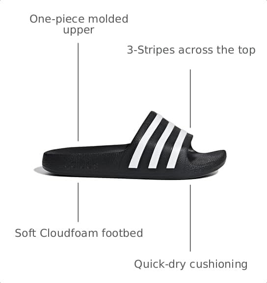 Image of adidas Boys Adilette Aqua Slide Casual Sandals Casual - Black