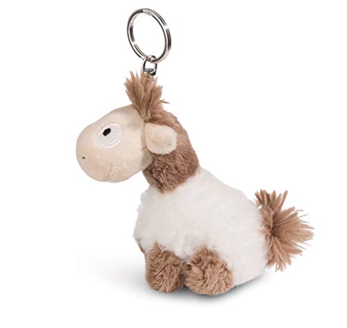 NICI 45401 Kuscheltier Lama-Baby Floffi 10cm Schlüsselanhänger, flauschies Plüschtier mit Schlüsselring, beige/pink – Bild 3
