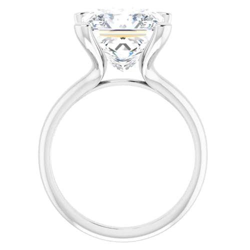 4 Carat Princess Cut Lab Diamond Engagement Ring4