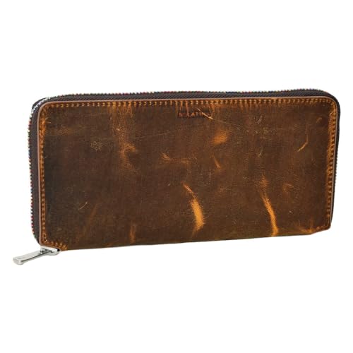 [ソラチナ] SW-60201 本革 馬革 ホースレザー 長財布 札入れ ラウンドファスナー メンズ キャメル