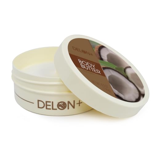 DELON Intense Moisturizing Body Butter, Coconut with Coconut Oil, 6.9 oz (Pack of 4)