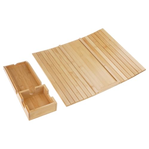Bandeja de madera para reposabrazos de sofá con soporte de vasos 5