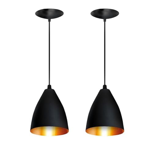 Kit 2 Pendentes Vegas Premium Gourmet Aluminio Preto/Cobre