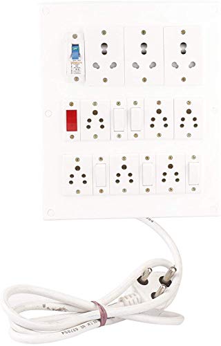 Image of Heavy Duty PVC Extension Board (5 Switches,9 Sockets,1 Indicator,1 MCB Tripper) (4 Metres)