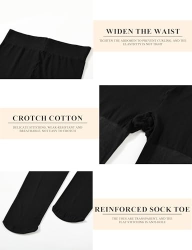 Buauty 40D Sheer Tights for Women - Black Sheer Pantyhose, Comfortable Stockings for Dresses, Office & Casual Outfits3