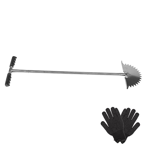 Totority Handheld Grass Edger Tool Half Moon Trimmer for Lawn Care Sidewalk and Driveway Edging Gardening Edger with Long Handle for Landscape Maintenance