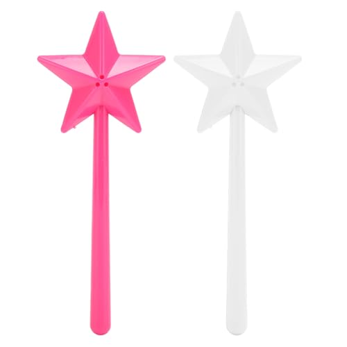 Salt and Pepper Shaker Magic Wand, 2pcs Star Wand Salt and Pepper Dispenser, Pentagram Shape Salt Dispenser for Halloween, Christmas Kitchen Accessories (& White) (Three