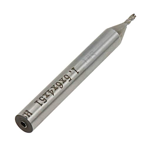 Image of End Mill Cutter CNC Bit 1.5mm Cutting Dia 6mm Shank Dia - Pack of 4
