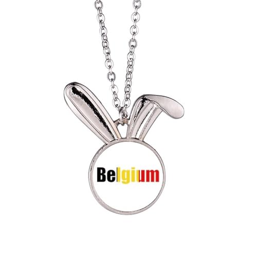 Collier lapin drapeau Belgique le cadeau souvenir parfait