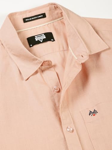 Image of Thomas Scott Men's | Solid | Half Sleeve | Slim Fit | Linen Blend | Spread Collar | Casual Shirt