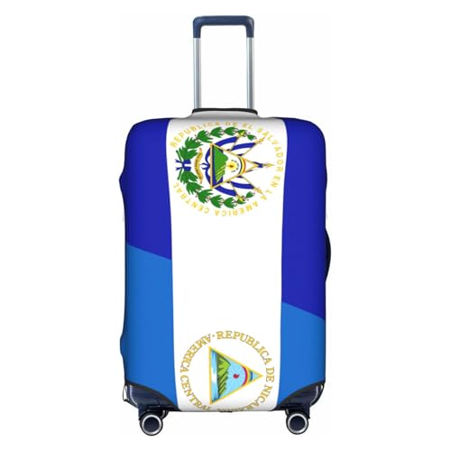 Travel Luggage Cover Half El Salvador Half Nicaragua Flag Fashion Washable Baggage Suitcase Protector Fit For Luggage Large
