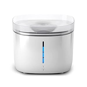 SAKAR-Genius-3-Stage-Filtration-Dispenser-for-Cats-and-Dogs-Automatic-Pet-Water-Fountain-with-Auto-Shut-Off-and-Phone-App-Alerts-2-L-White Automatic Pet Water Fountain