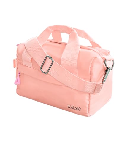 Pequena bolsa de ginástica de 28 cm, mini bolsa esportiva com alça ajustável, bolsa esportiva leve para mulheres e meninas, rosa, Small, Moda esportiva