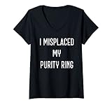 Womens I Misplaced My Purity Ring - Funny Abstinence Virginity V-Neck T-Shirt