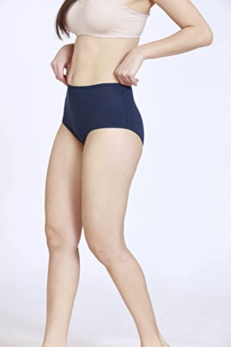 Image of NYKD NYP036 High Rise Stretch Cotton Full Coverage Full Brief with Ultrasoft Exposed Waistband-Pack of 3