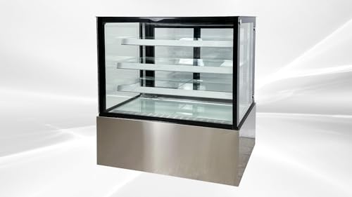 Elite Kitchen Supply Commercial Refrigerated Display Case, 48 x 27 x 56 inches, 3-Shelf Glass Bakery Showcase, Digital Temperature Control, LED Lighting CW-371