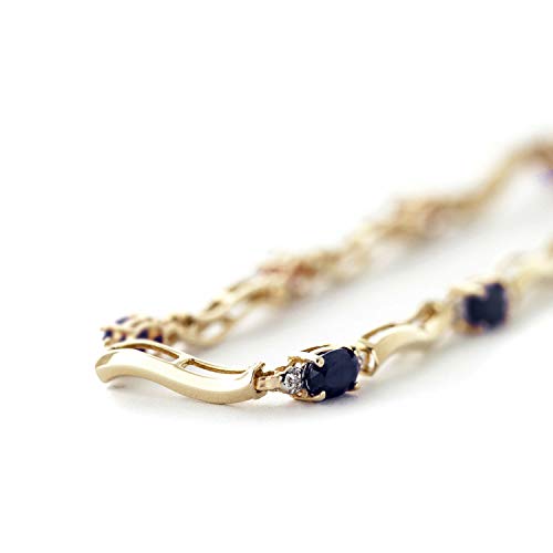 Galaxy Gold GG 2.01 Carat 14k Solid Gold Tennis Bracelet Diamond Sapphire2