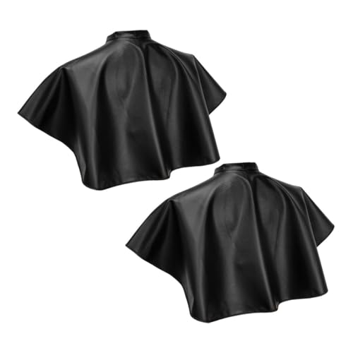 jojofuny Capa para teñir cabello 2 piezas negra impermeable para salón de peluquería miniatura 1