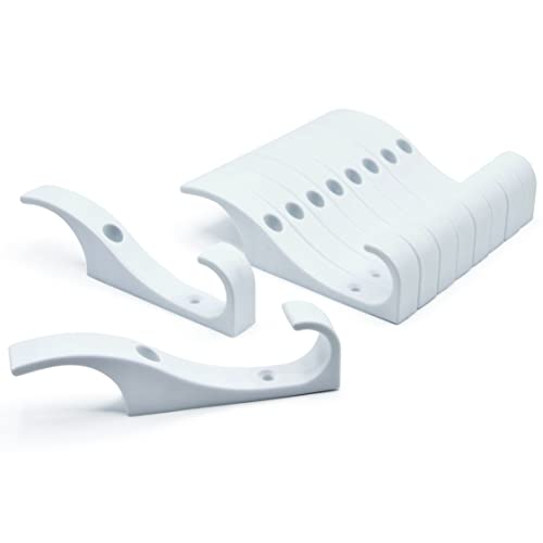 Toughook Heavy Duty Hooks For Hanging Coats, Jackets, Briefcases, Keys, Purse, Robe - Unbreakable Wall Mounted Coat Hook Holds Up To 50 Pounds - Perfect For Home, Office, Bathroom | White, 10 - Pack #TOP23