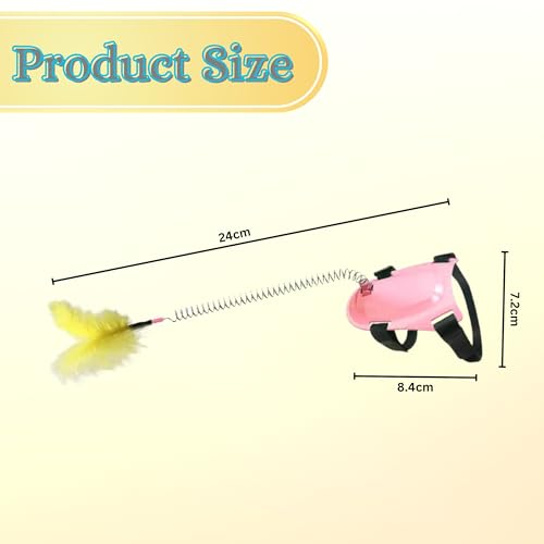 Image of Foodie Puppies Interactive Cat Teaser Stick Wand Toy With Feather - Foot Worn Teaser (24cm, Small) | Spring Tease Cat Toy