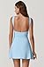 QINSEN Athletic Dress for Women Backless Sleeveless A Line Tennis Dress with Shorts and Pockets Sky Blue L